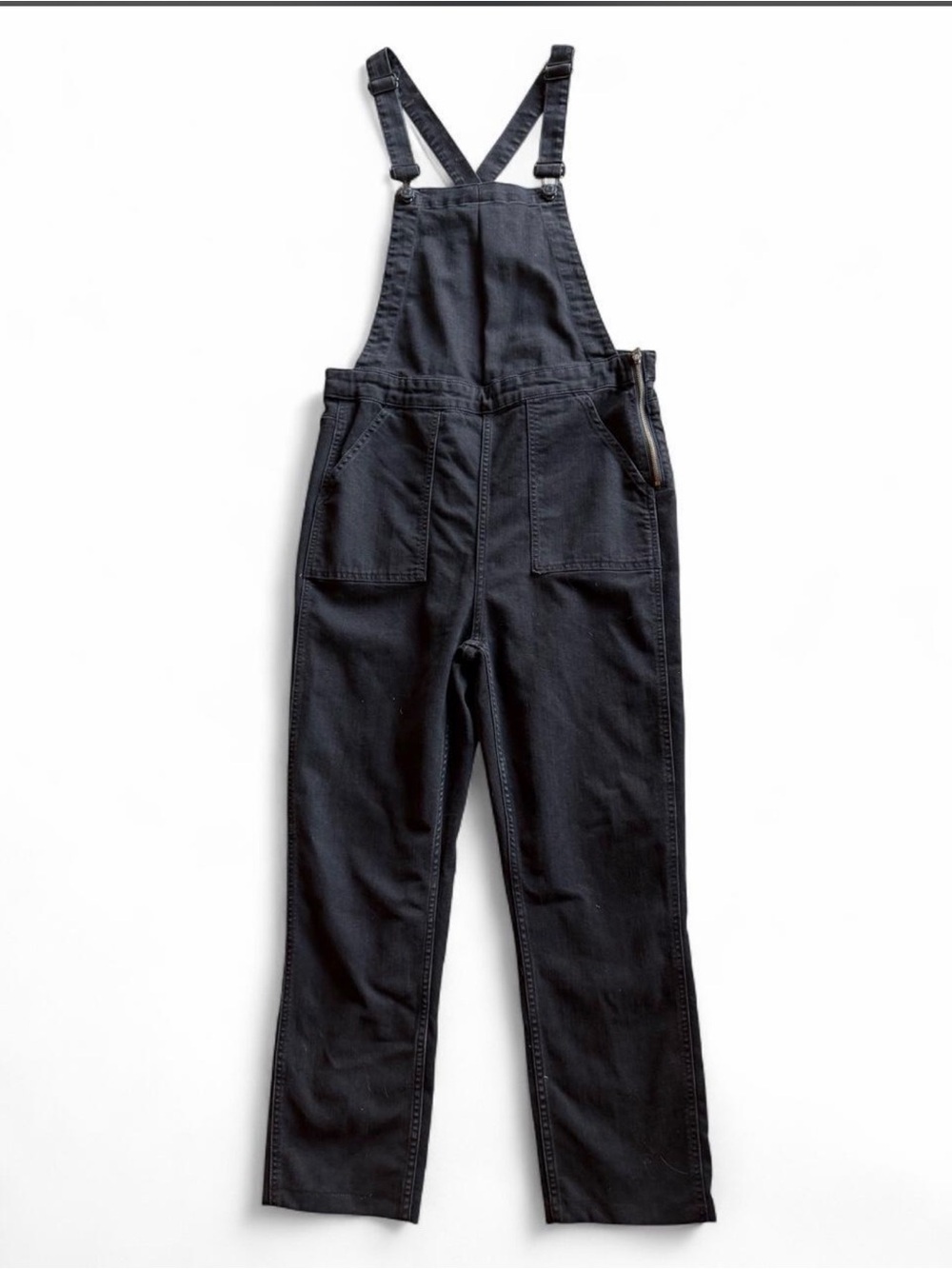 NWOT MADEWELL Black Denim Overalls with Front Pockets